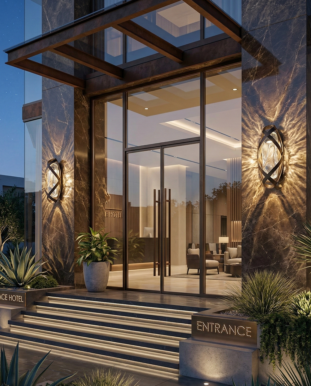 Outdoor Wall Light with Twisted Frame and Textured Glass – Dark Grey