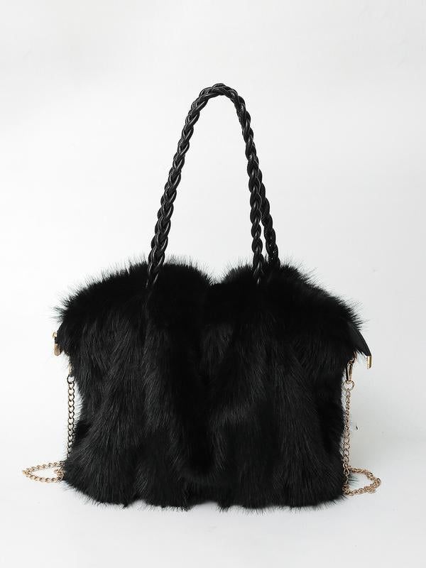 Beth Plush Velvet Shoulder Tote Lightweight Classic Everyday Bag 4