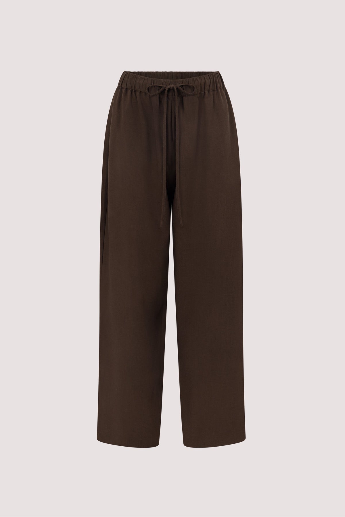 Kora brown wide-leg pants, flat product view