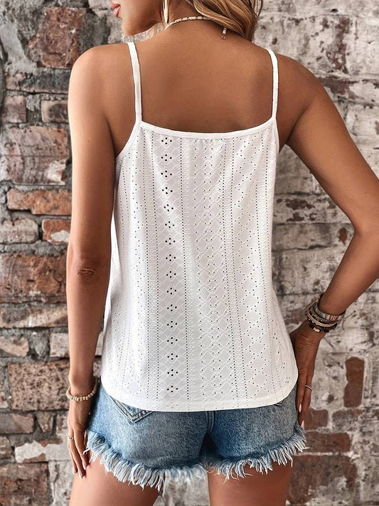 Celeste - Embroidered Camisole Top with Eyelet Detailing, Soft Fabric 1