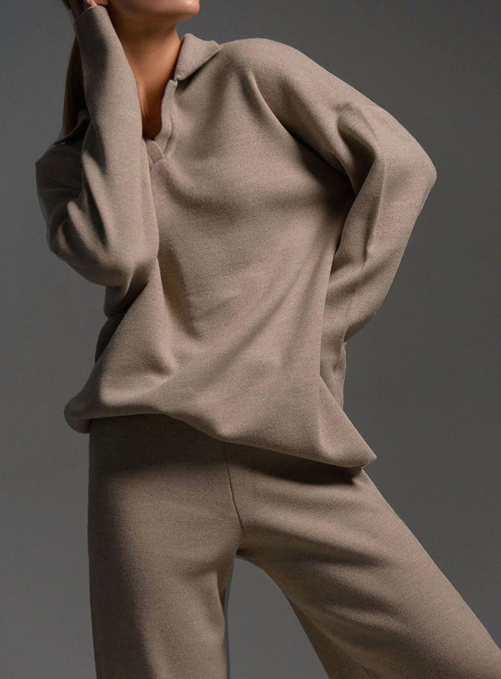 Charlotte Two-Piece Lounge Set - Soft Knit Pullover & Wide-Leg Pants 7
