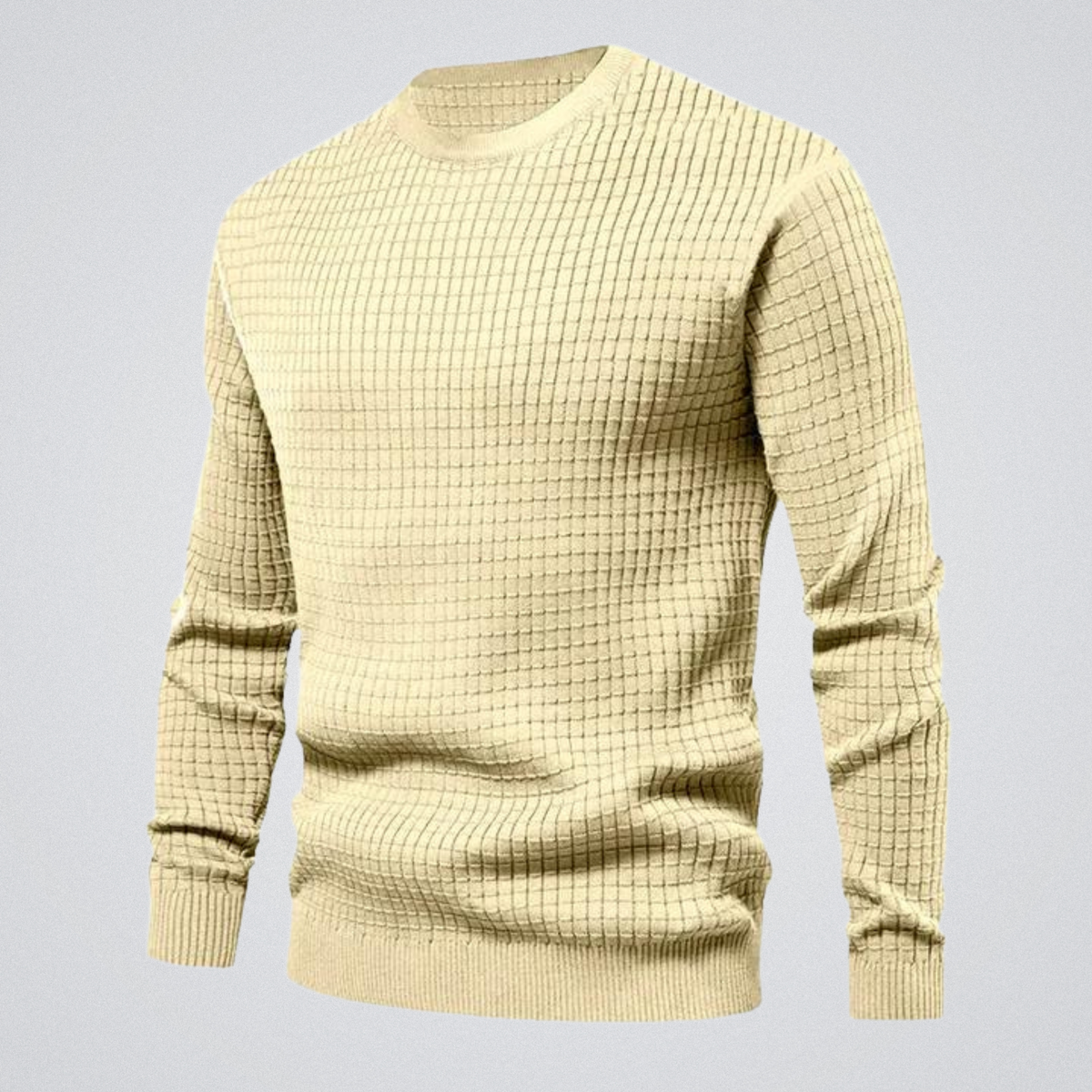 Classic Sweater - Soft Fine Waffle Texture with Round Neck for Versatile Style 4