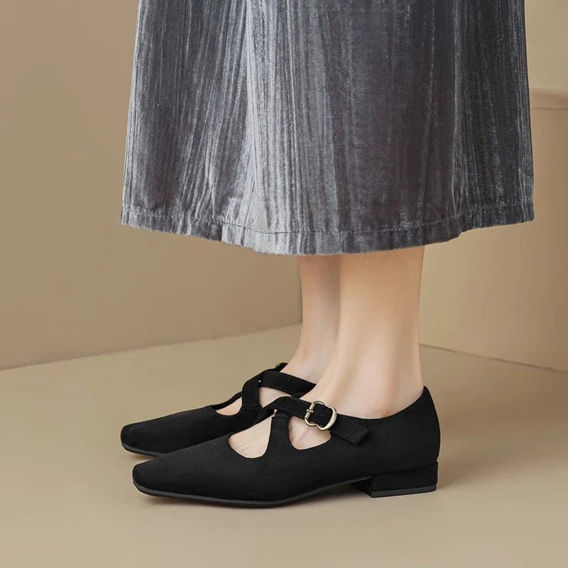 Corinne Velvet Mule with Adjustable Cross-Strap and Cushioned Footbed 8
