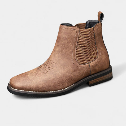 Daniel Western - Black Chelsea Boots With Elastic Side Panels & Stacked Heel 1