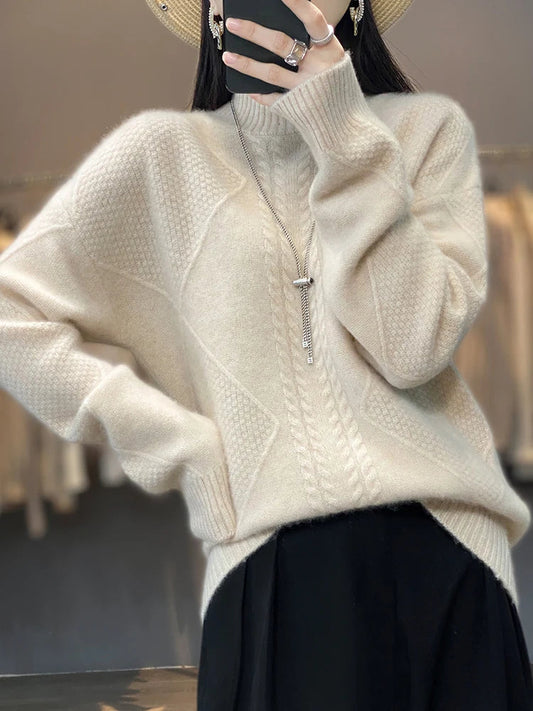 Ellis Cashmere Sweater - Soft Cable-Knit Turtleneck for Cozy Comfort 1