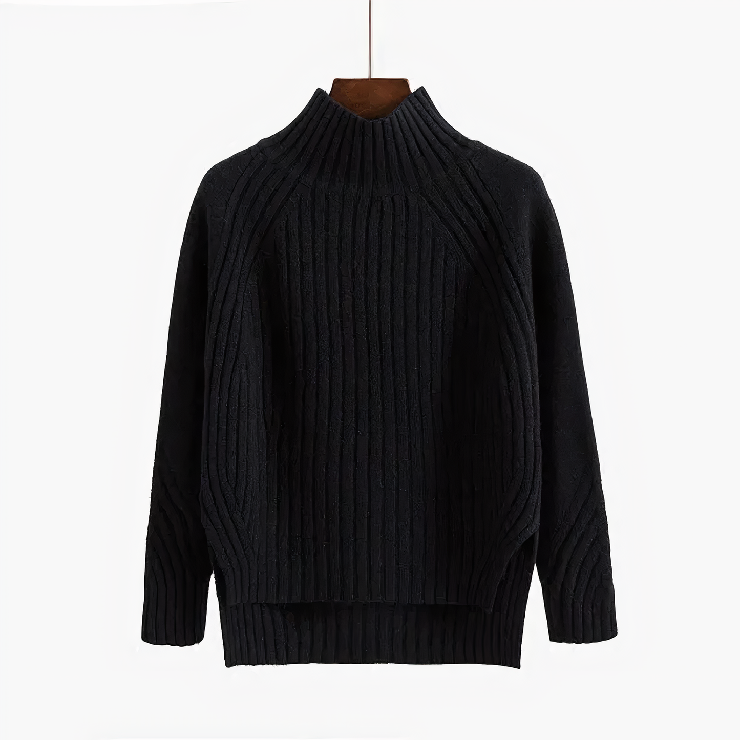 Floryn Ribbed Knit Mock Neck Sweater - Soft Relaxed Fit with Vertical Texture 5