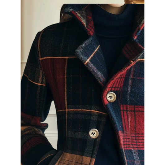 Francesca Classic Plaid Jacket - Tailored Fit, Lightweight, Cozy Layering Piece 1