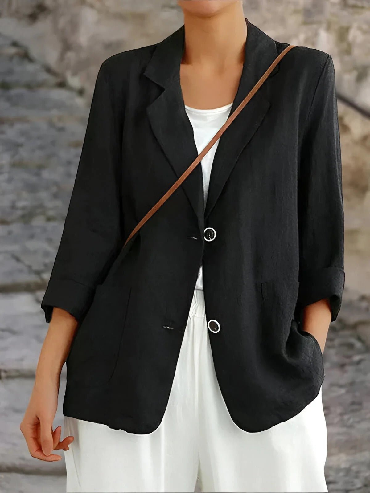 Juniper Tailored Double Breasted Blazer with Notched Lapels in Premium Fabric 3