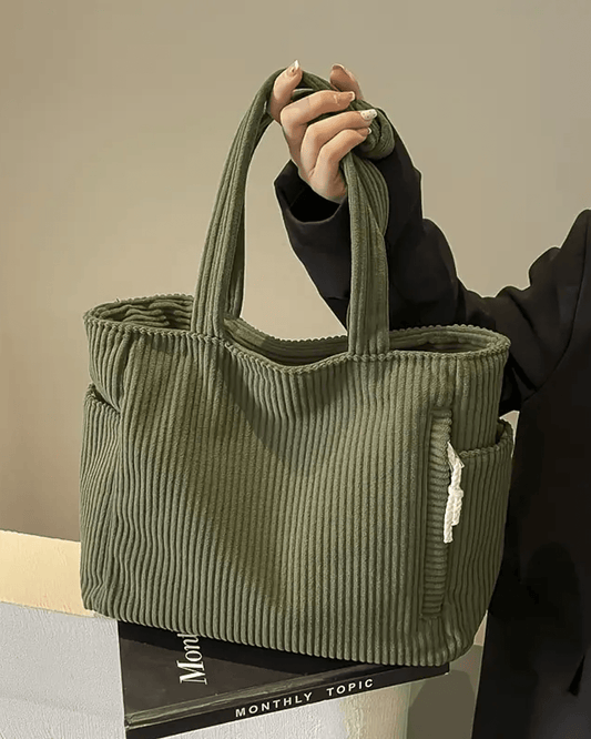 Tilda Tote Bag - Ribbed Design, Spacious Interior & Versatile Carry Options 1