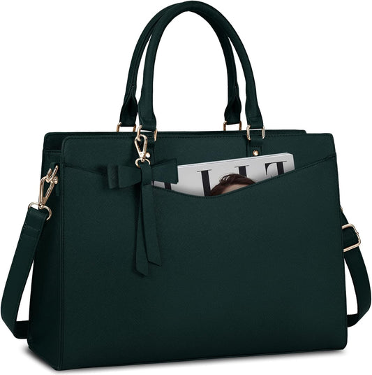 UrbanEdge - Waterproof PU Leather Laptop Tote Bag with Multi-Pocket Design 1