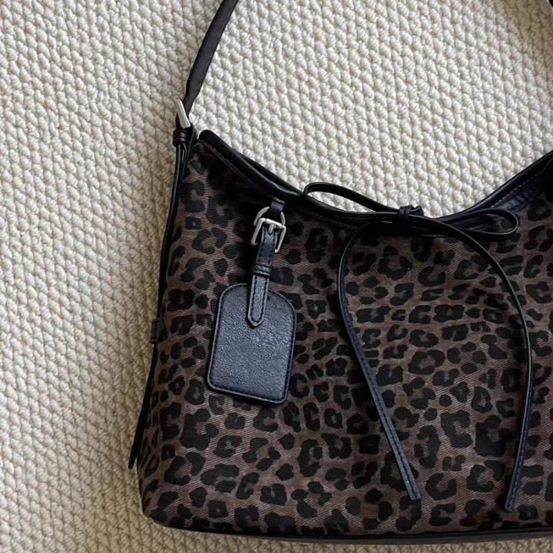 UrbanEdge Leopard Print Shoulder Bag with Soft Suede Faux Finish 2