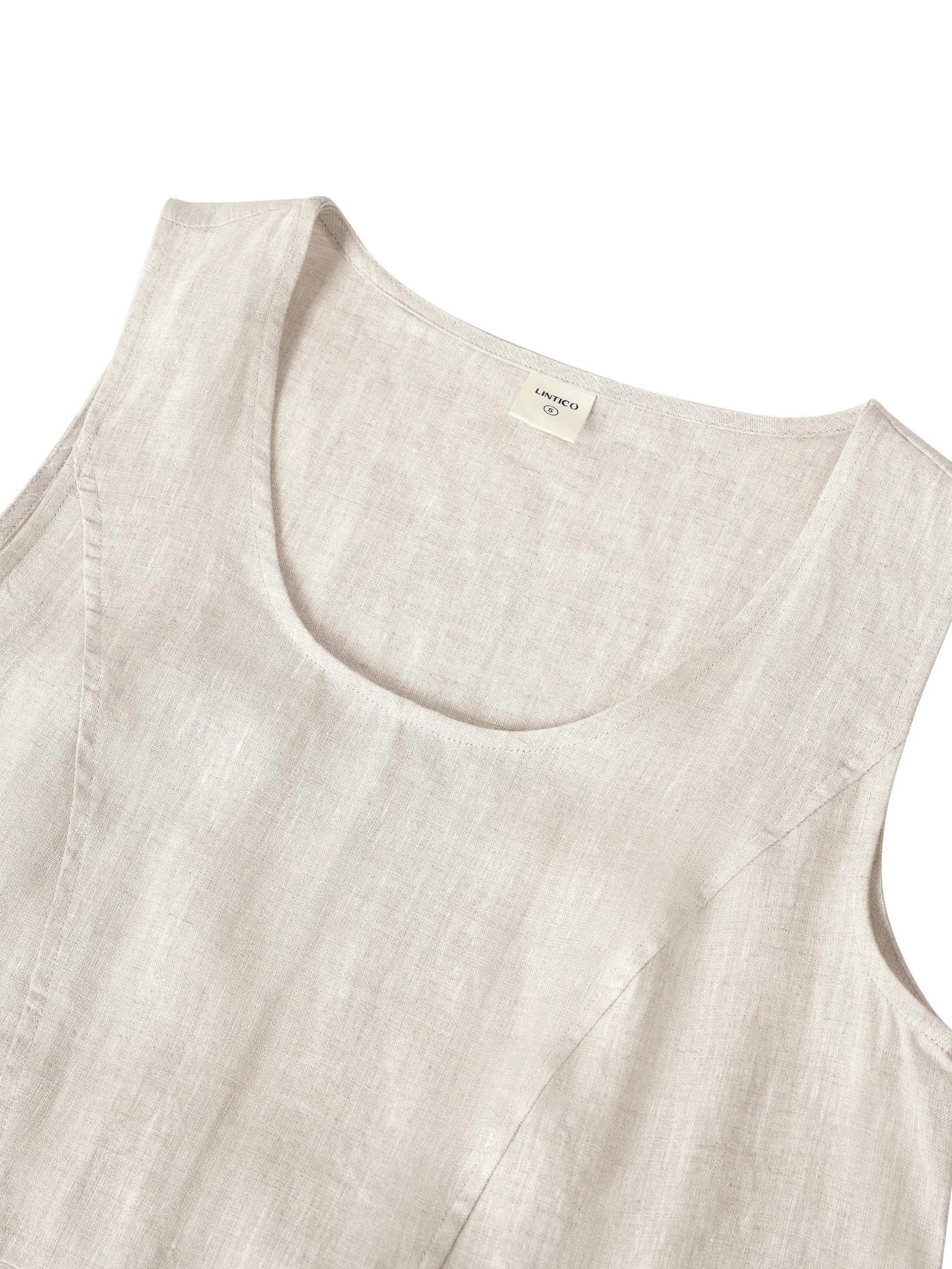 100% Linen Swing Beach Tank Dress GIANA 6