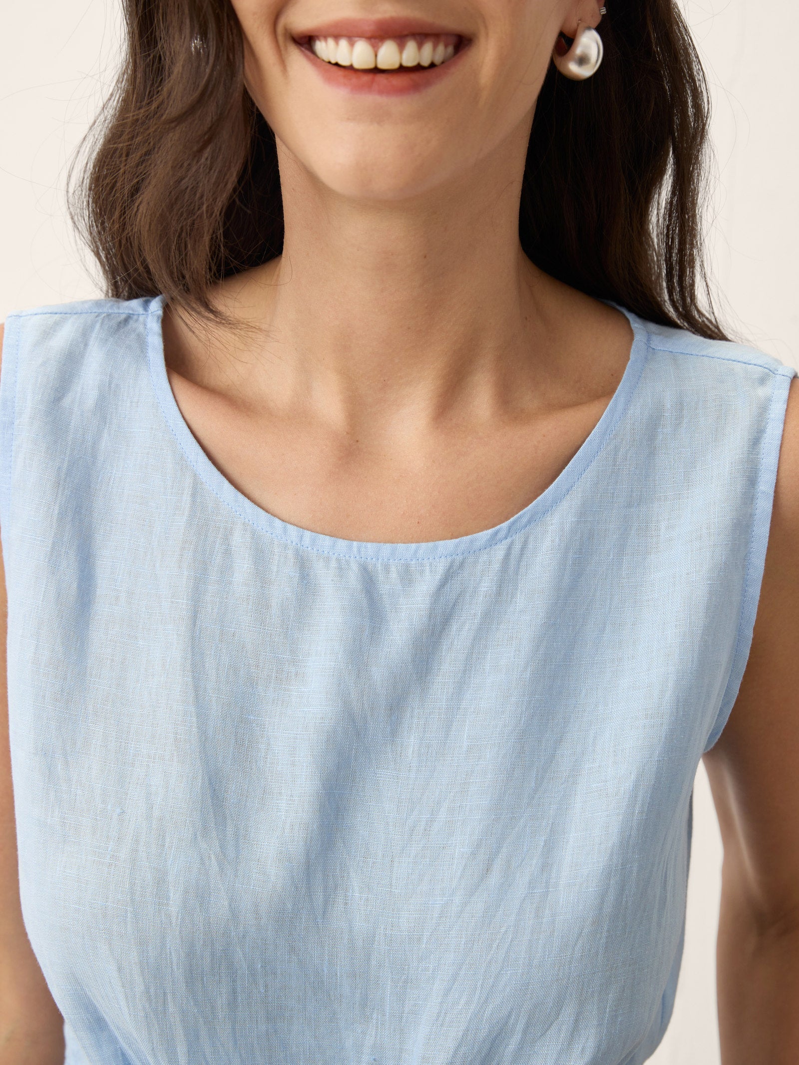 100% Linen Tie Waist Sleeveless Top ALTHEIA 5