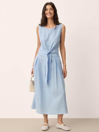 100% Linen Tie Waist Sleeveless Top ALTHEIA 8