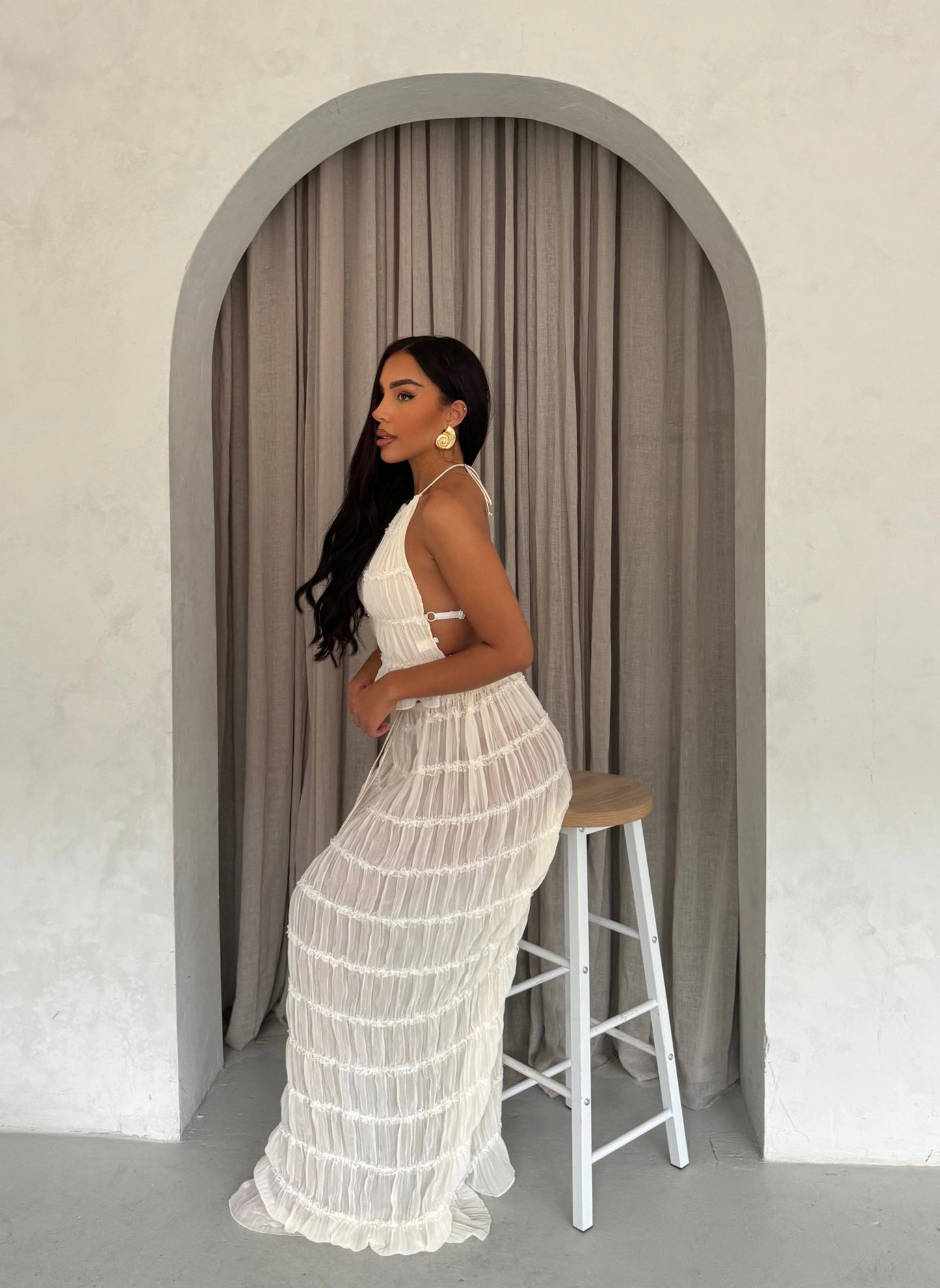 Adele - Lightweight Two-Piece Summer Maxi Dress with Halter Top 0