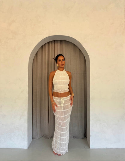 Adele - Lightweight Two-Piece Summer Maxi Dress with Halter Top 2