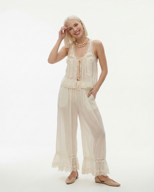 Alyssa Lace Two Piece Set | Lightweight Cotton, Vintage-Inspired Matching Set 1
