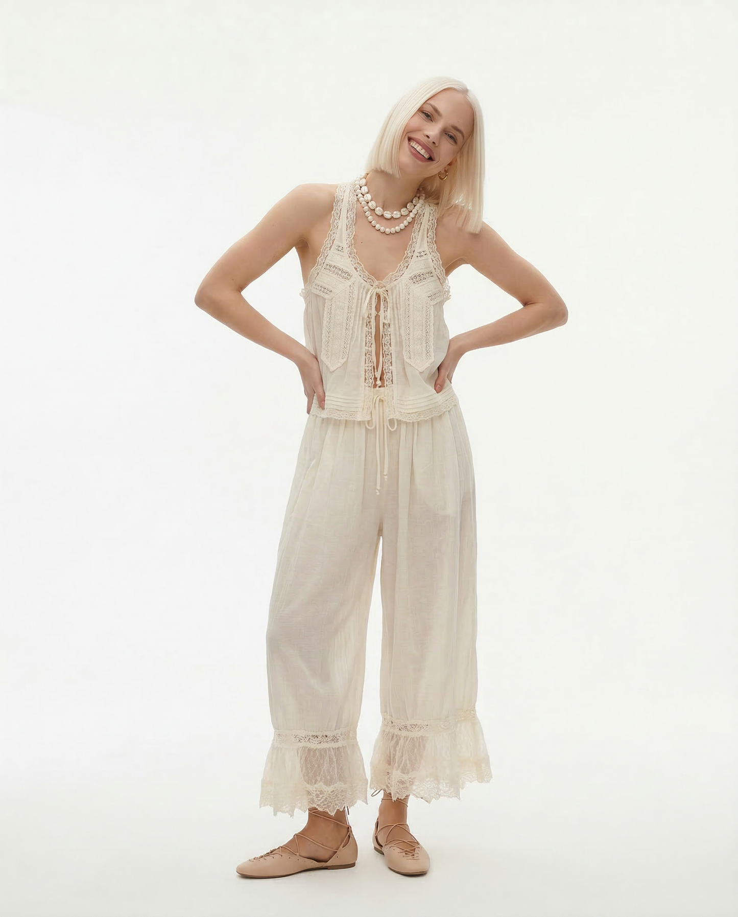 Alyssa Lace Two Piece Set | Lightweight Cotton, Vintage-Inspired Matching Set 2