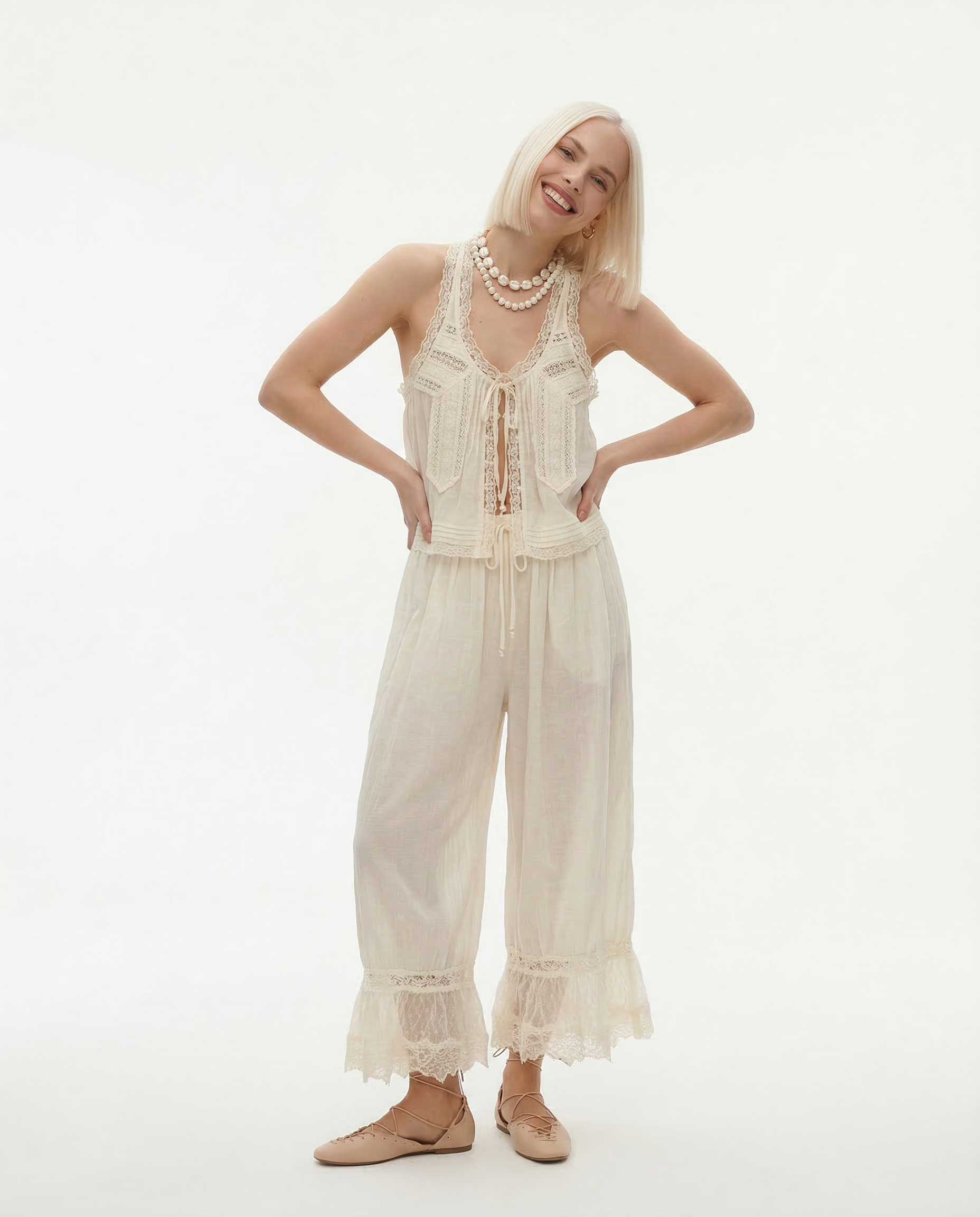 Alyssa Lace Two Piece Set | Lightweight Cotton, Vintage-Inspired Matching Set 2