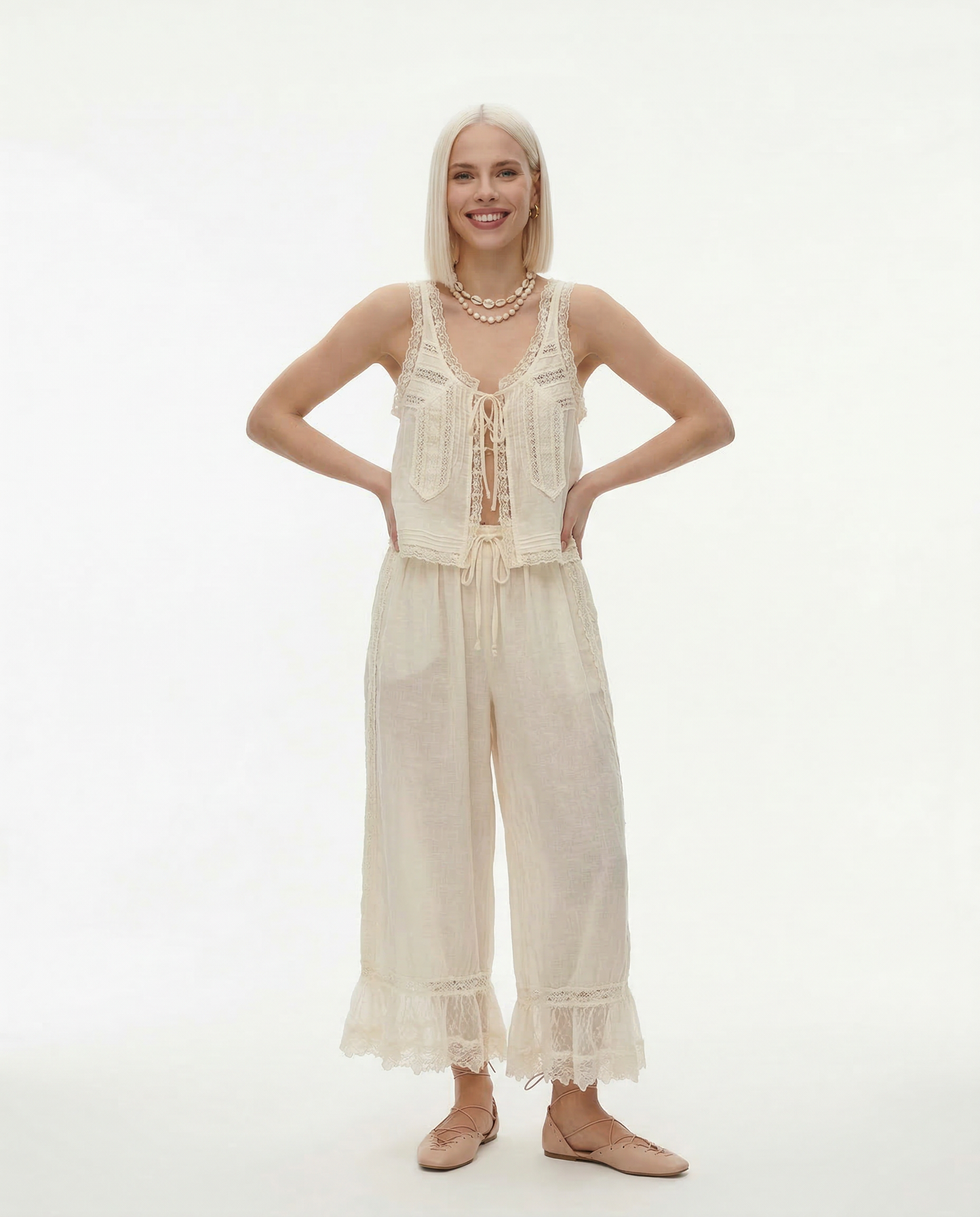 Alyssa Lace Two Piece Set | Lightweight Cotton, Vintage-Inspired Matching Set 3