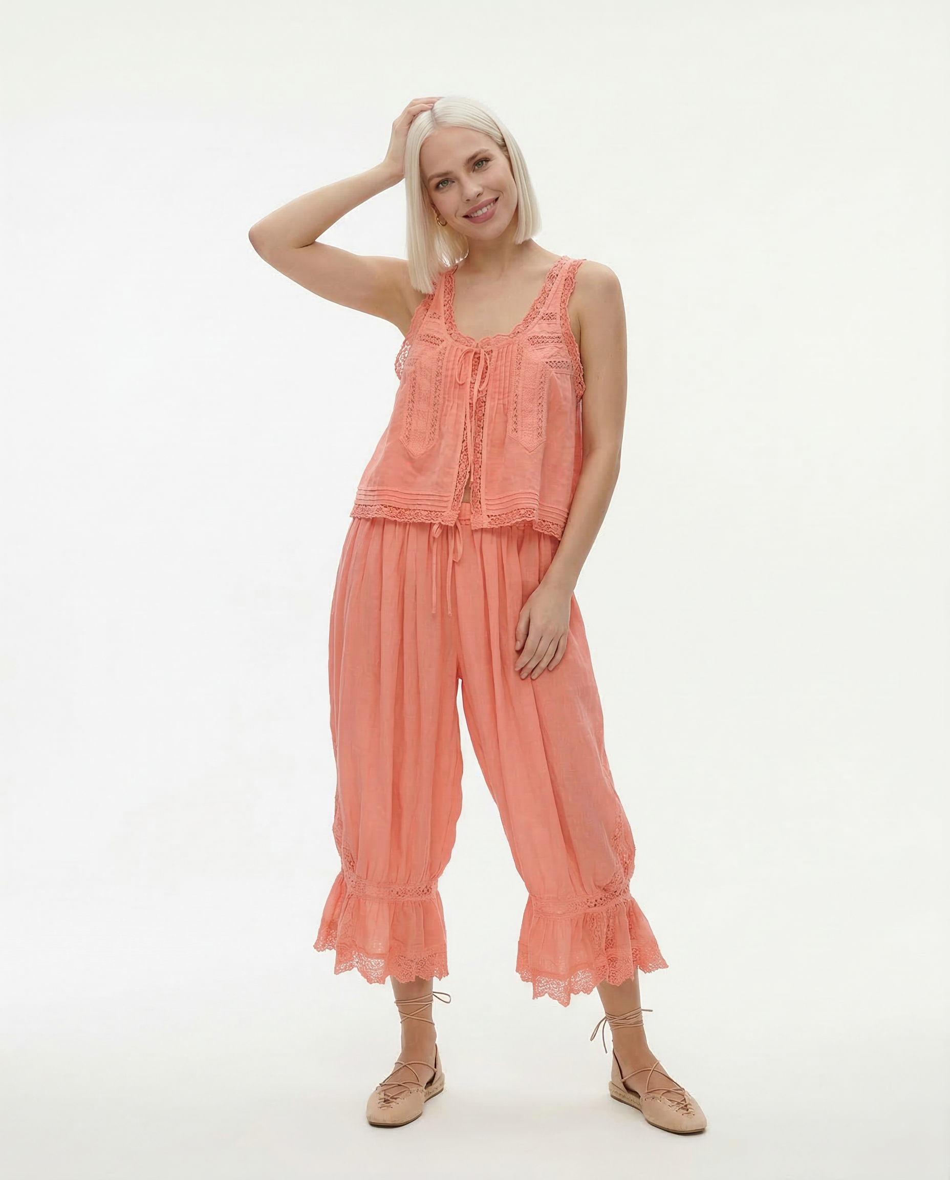 Alyssa Lace Two Piece Set | Lightweight Cotton, Vintage-Inspired Matching Set 5
