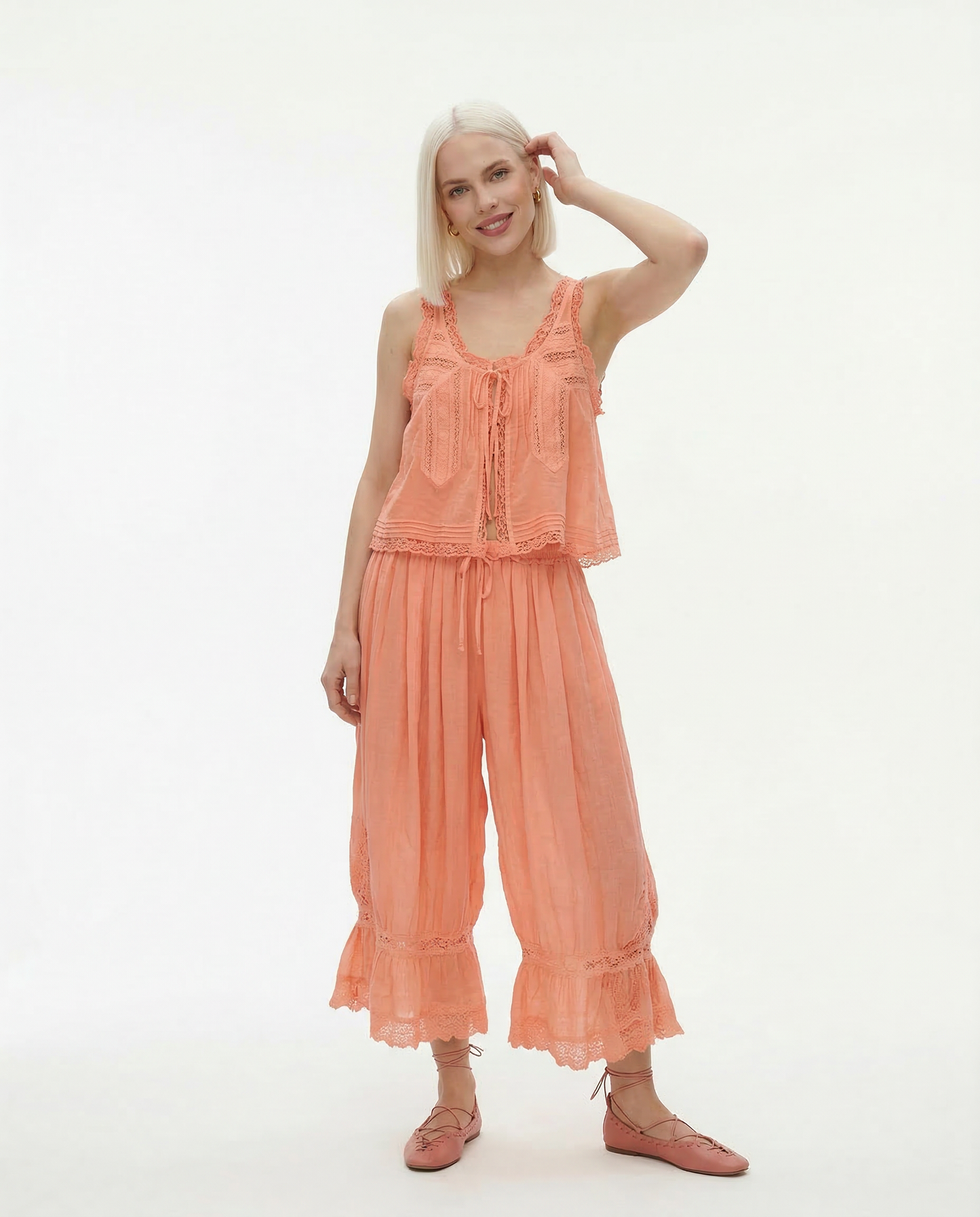 Alyssa Lace Two Piece Set | Lightweight Cotton, Vintage-Inspired Matching Set 6