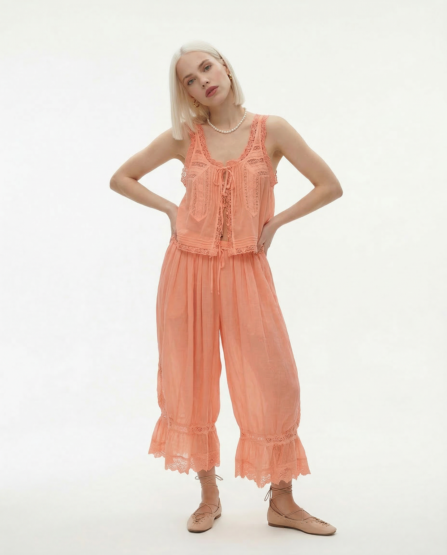 Alyssa Lace Two Piece Set | Lightweight Cotton, Vintage-Inspired Matching Set 7