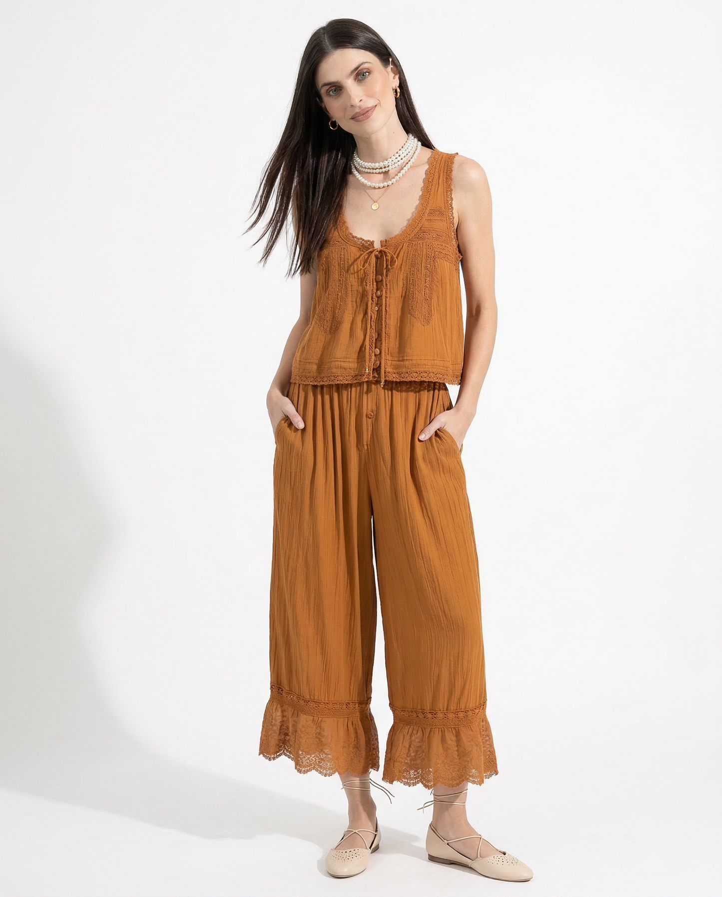 Alyssa Lace Two Piece Set | Lightweight Cotton, Vintage-Inspired Matching Set 8