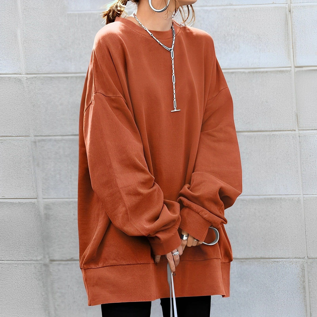Amelia Oversized Sweater - Soft Cotton Textured Knit for Cozy Style 4