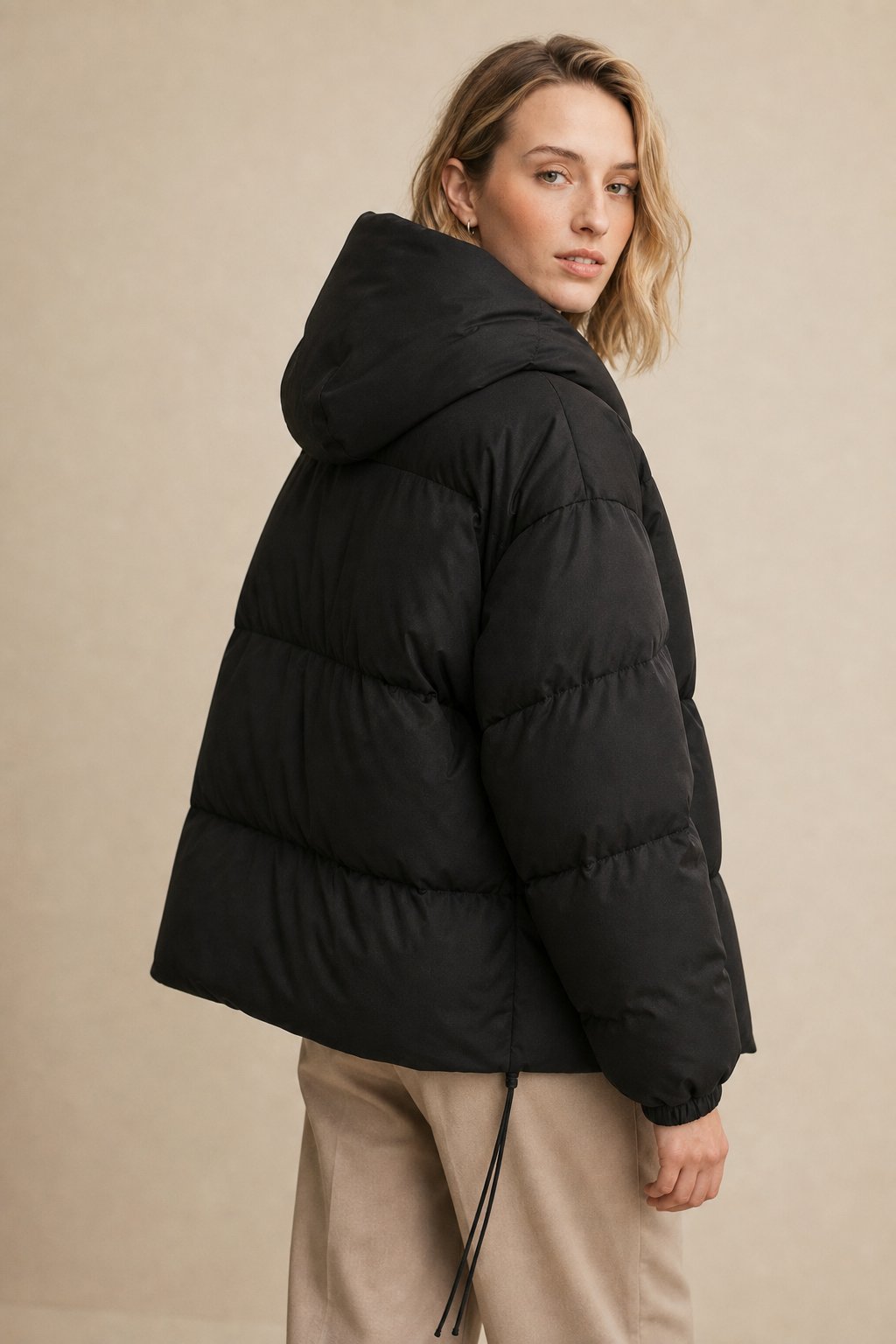 ArcticEdge Cropped Puffer Jacket - Lightweight Insulated Warmth with Adjustable Hood 4