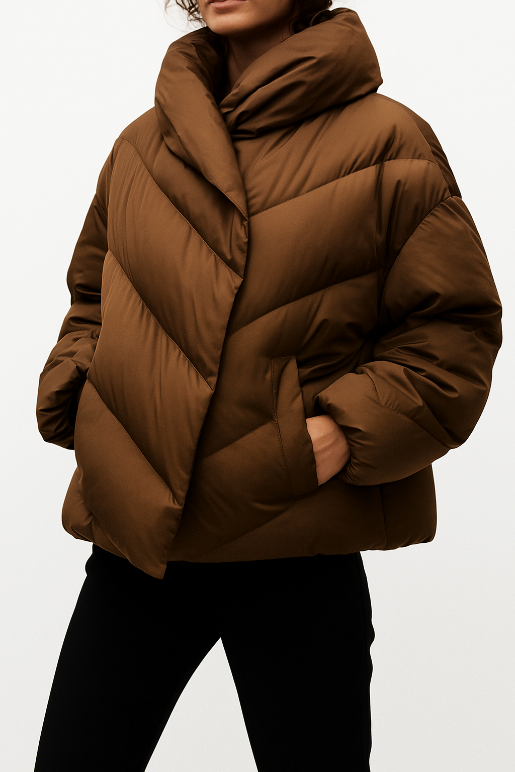ArcticEdge Cropped Puffer Jacket - Lightweight Insulated Warmth with Adjustable Hood 6