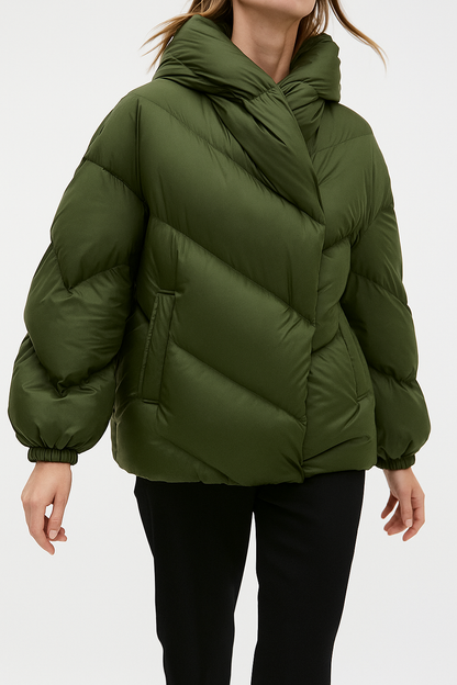 ArcticEdge Cropped Puffer Jacket - Lightweight Insulated Warmth with Adjustable Hood 8