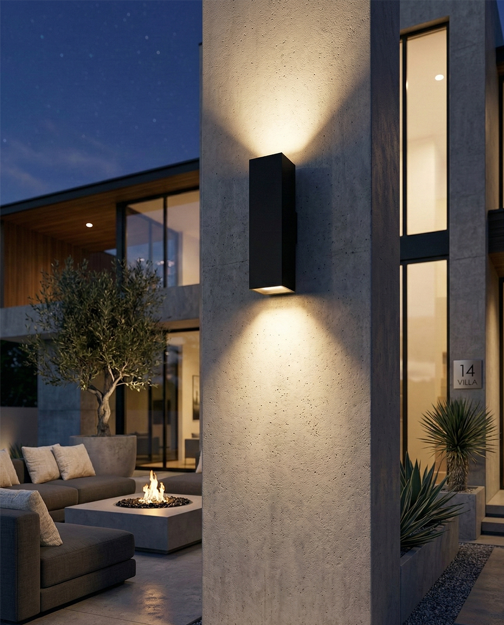 Outdoor Wall Light with Dual Direction Illumination – Dark Grey