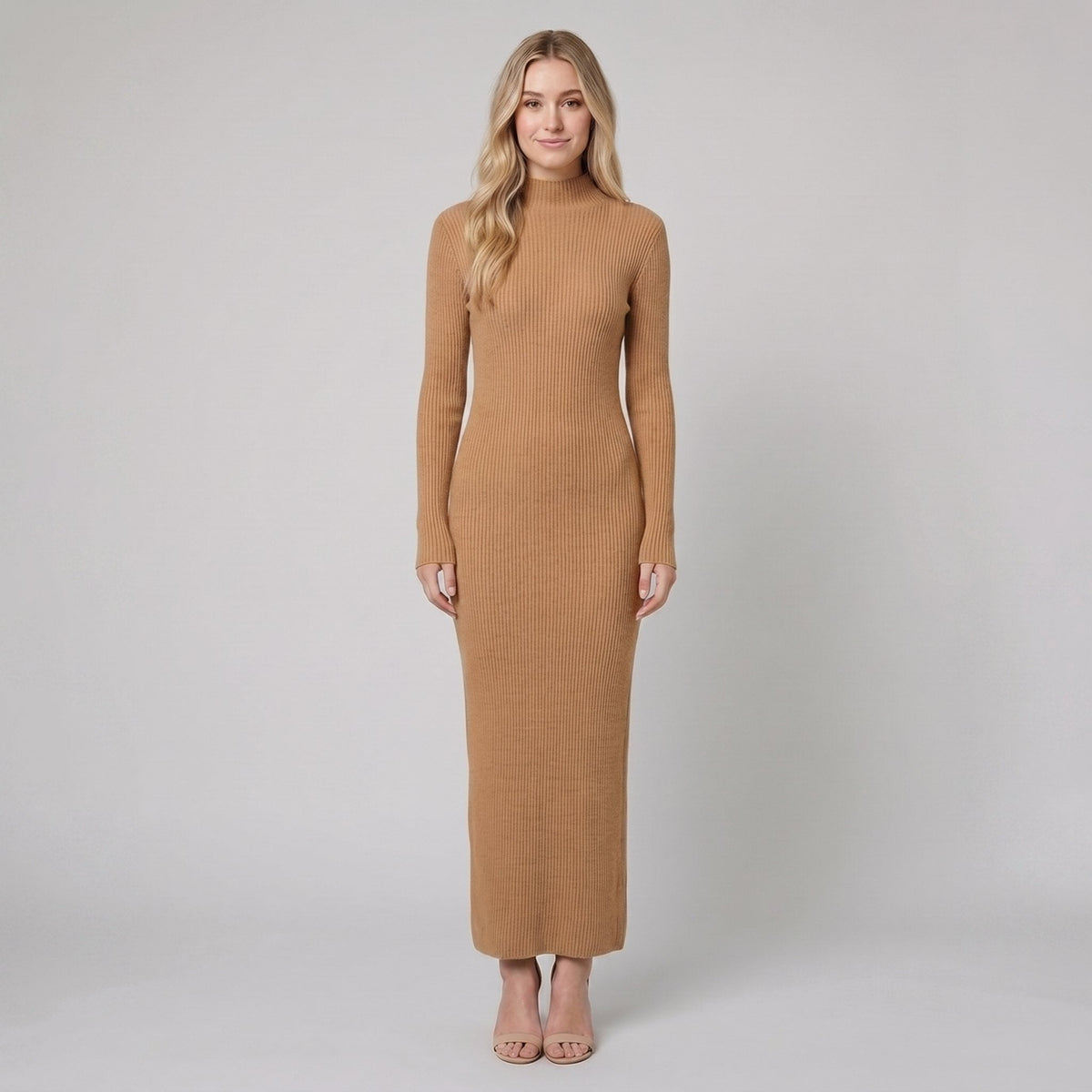Aurora Wool-Blend Maxi Dress - Slim Fit Elegant Knit Formal Dresses 0