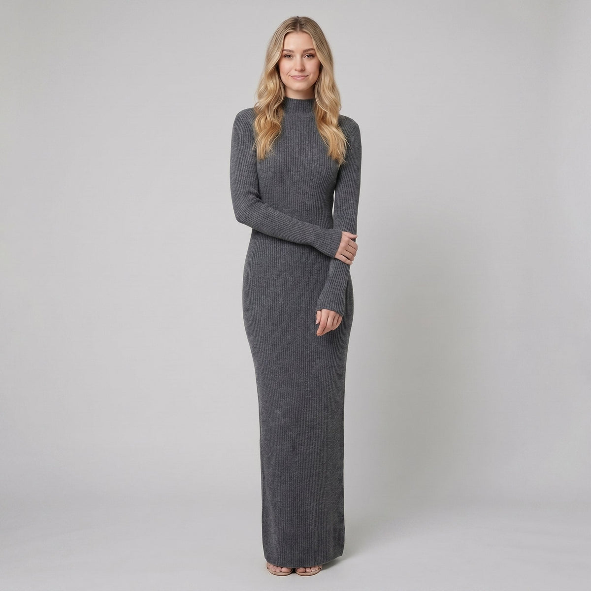 Aurora Wool-Blend Maxi Dress - Slim Fit Elegant Knit Formal Dresses 2