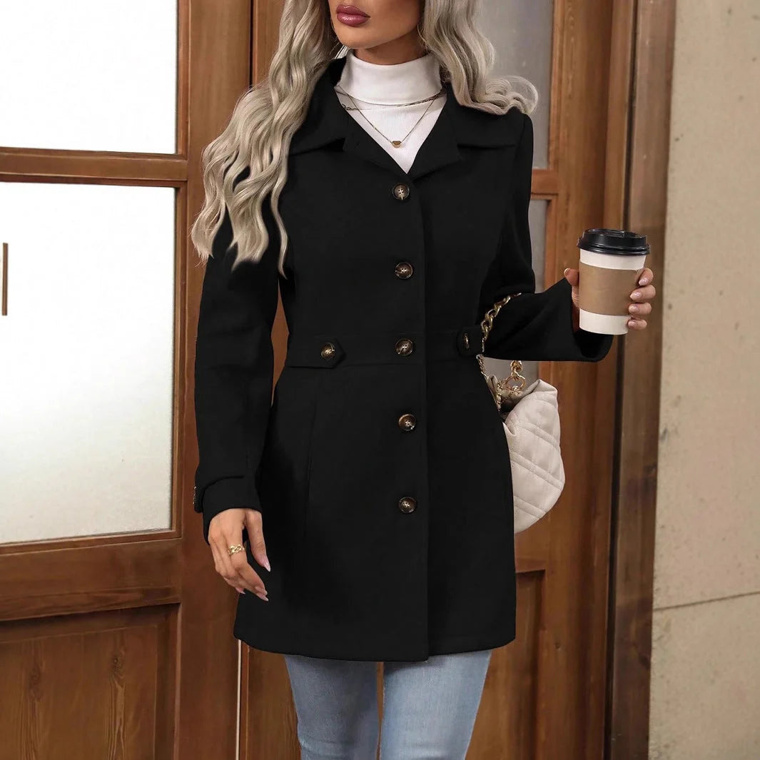 Autumn Women's Trench Coat Belt Fitted Transitional Season 5