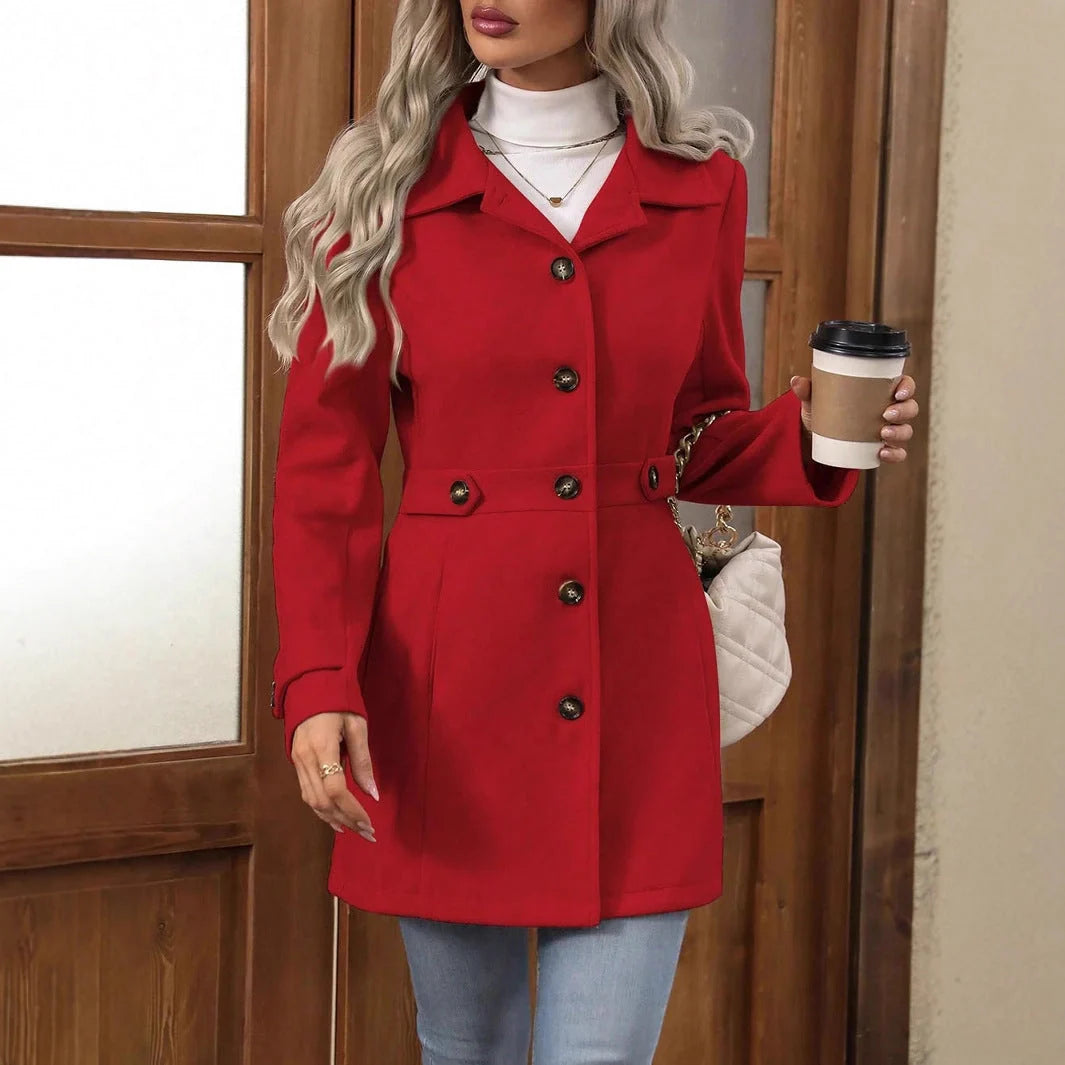 Autumn Women's Trench Coat Belt Fitted Transitional Season 8