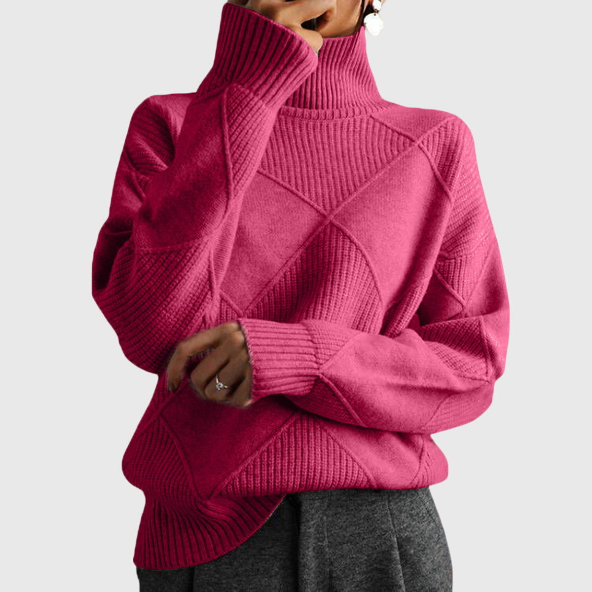 Avery Turtleneck Sweater - Soft Breathable Knit with Classic High-Neck Design 0