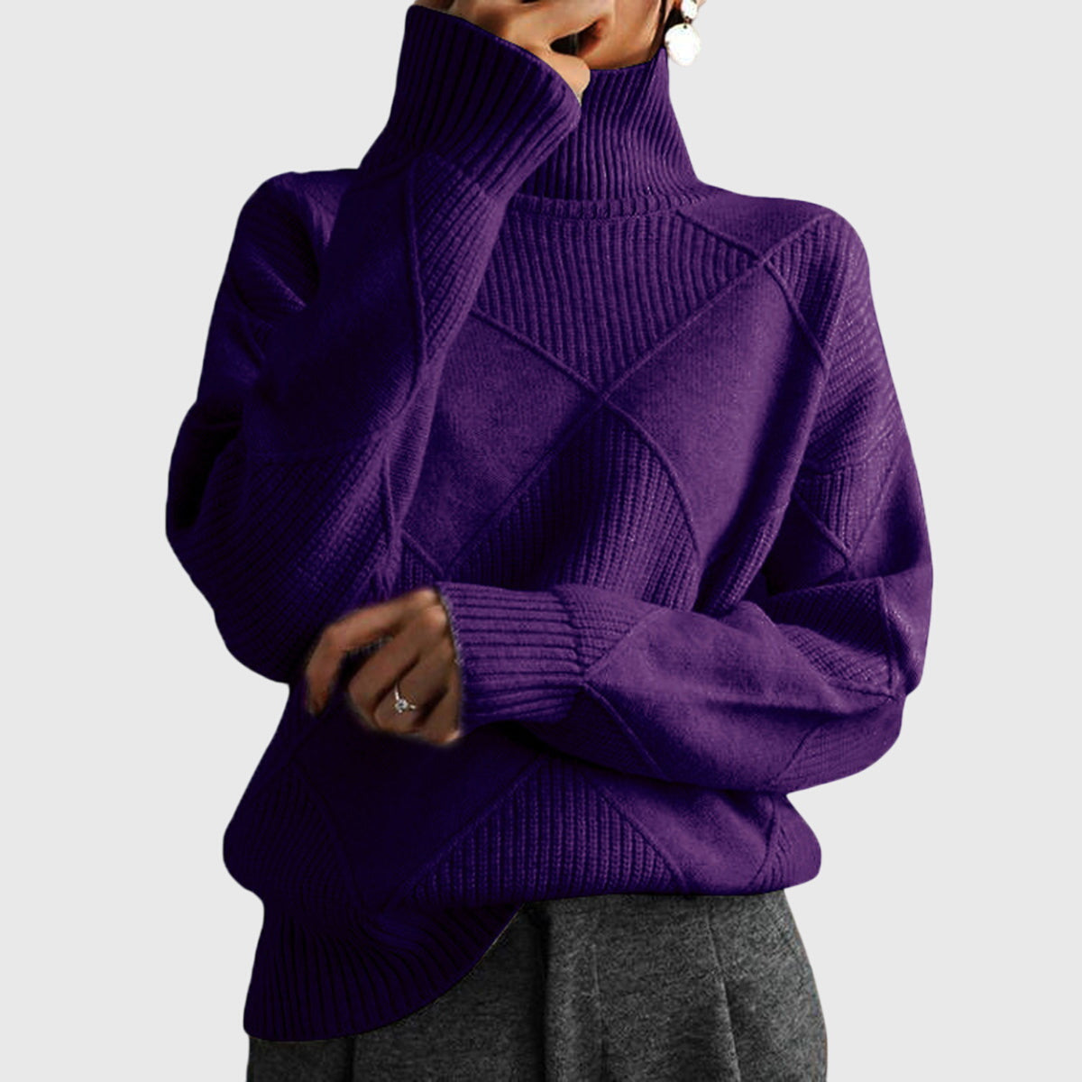 Avery Turtleneck Sweater - Soft Breathable Knit with Classic High-Neck Design 6