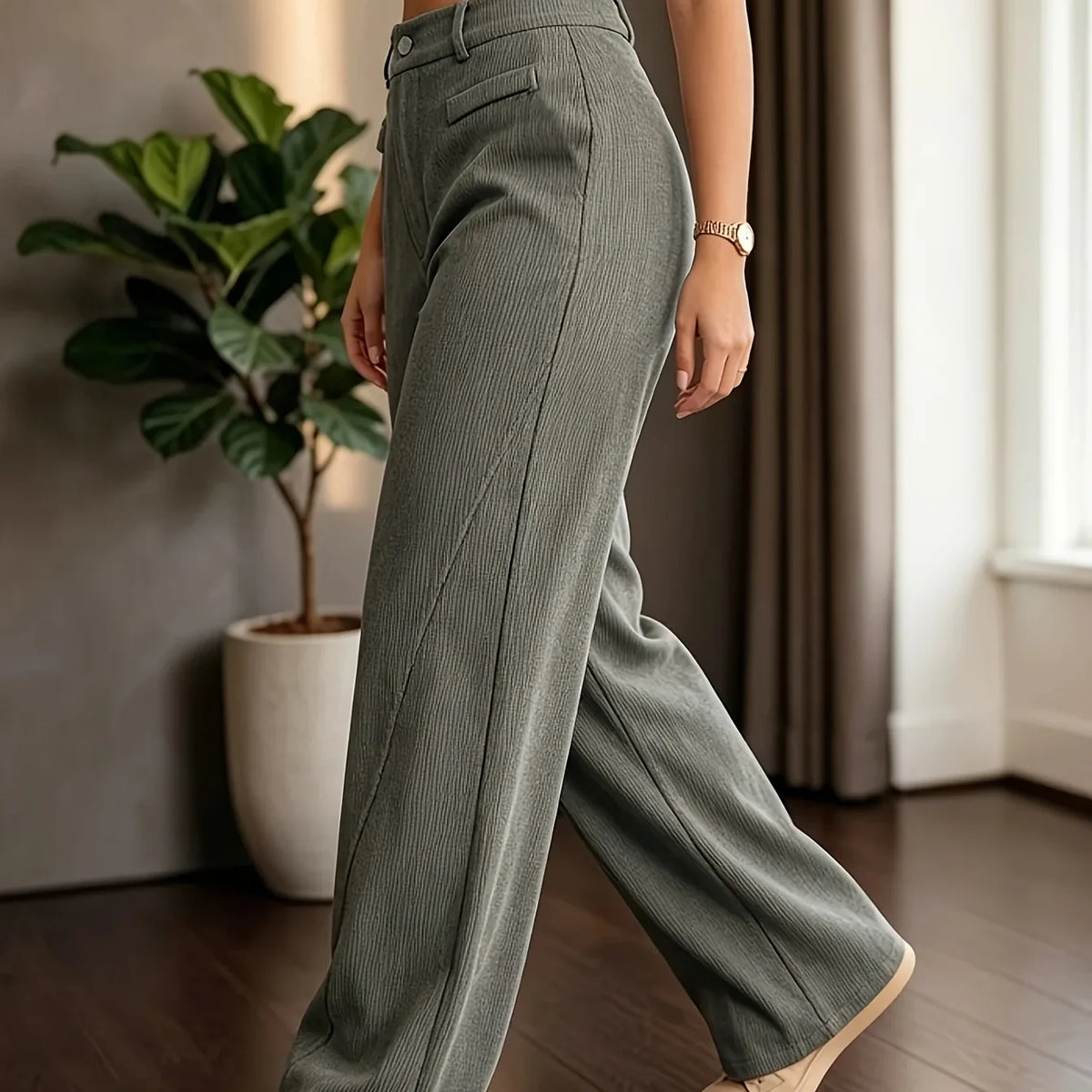Beatrix women's high-waist wide-leg trousers