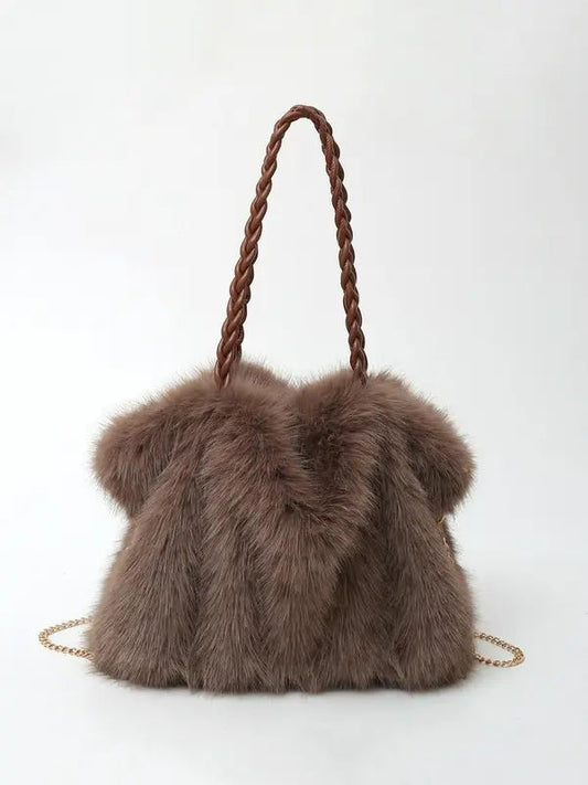 Beth Plush Velvet Shoulder Tote Lightweight Classic Everyday Bag 0
