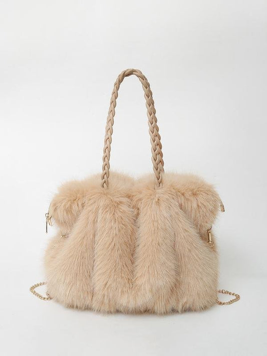 Beth Plush Velvet Shoulder Tote Lightweight Classic Everyday Bag 1