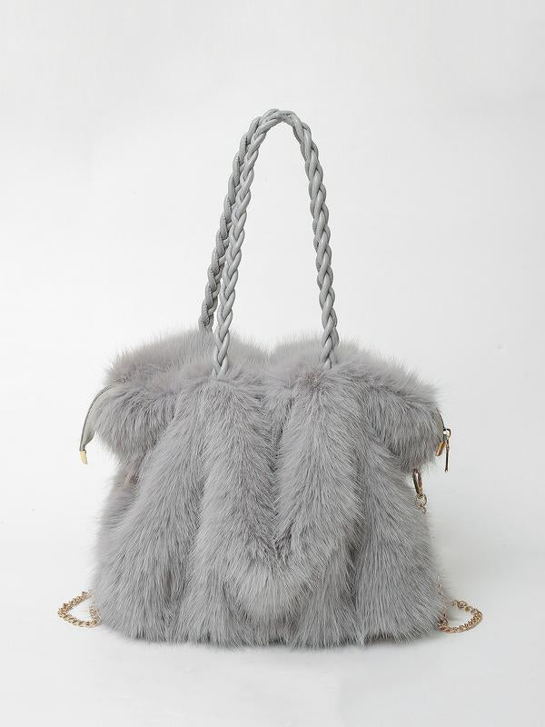 Beth Plush Velvet Shoulder Tote Lightweight Classic Everyday Bag 2