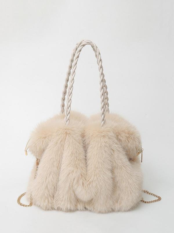 Beth Plush Velvet Shoulder Tote Lightweight Classic Everyday Bag 3
