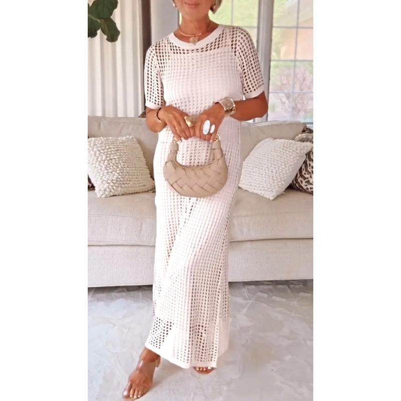 Bethany Cut-Out White Maxi Dress - Breathable Layered Long Dress 6