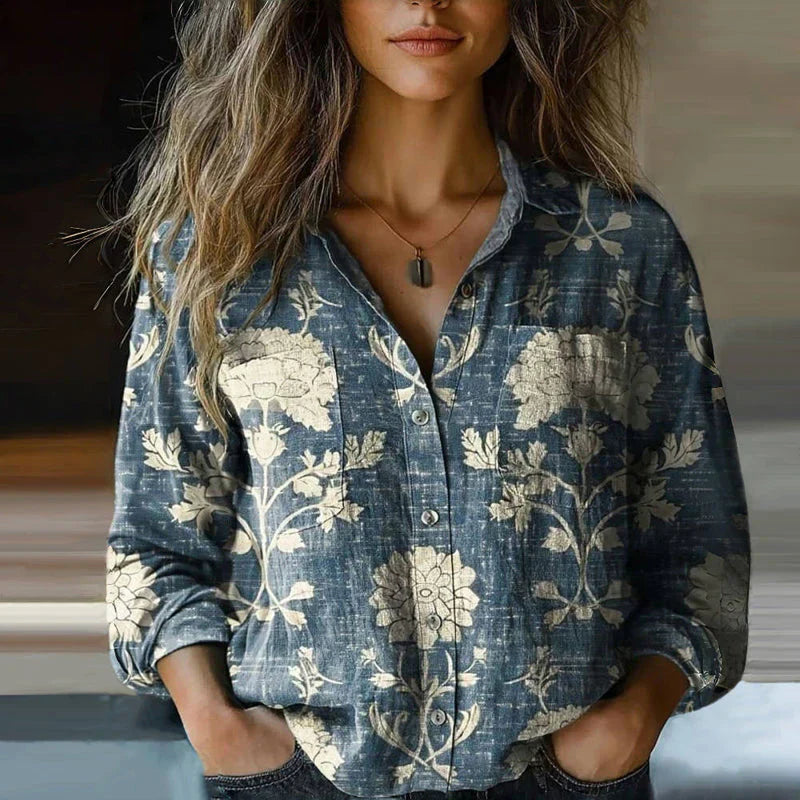Bohemian Pattern Vintage Blouse — Relaxed Flare Sleeve 2