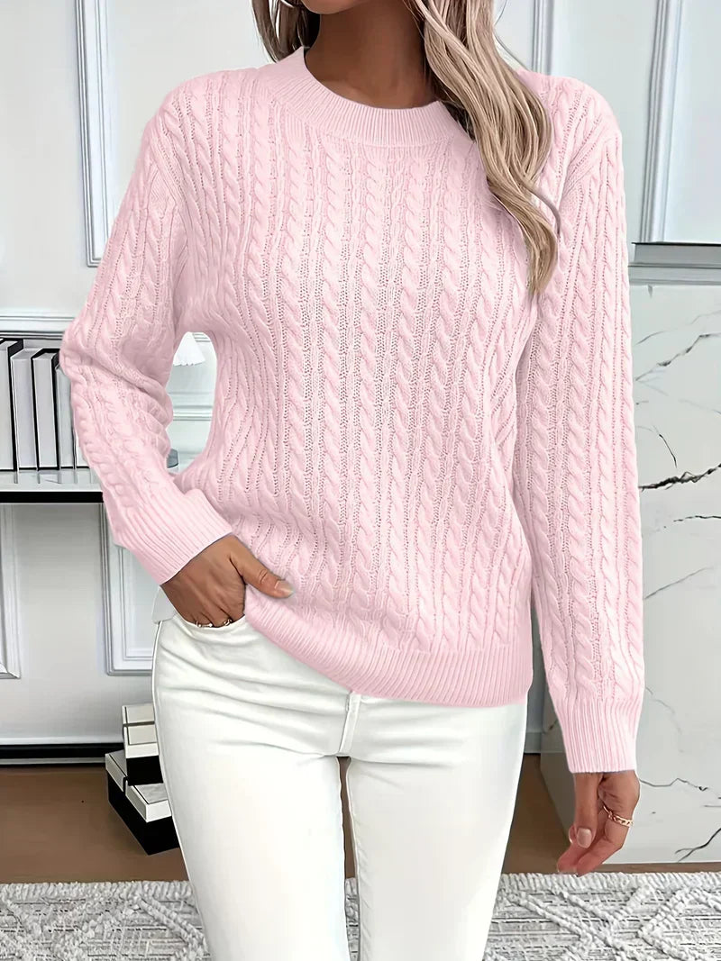 Brenna Cable Knit Sweater - Relaxed Fit Crew Neck for Effortless Style 2