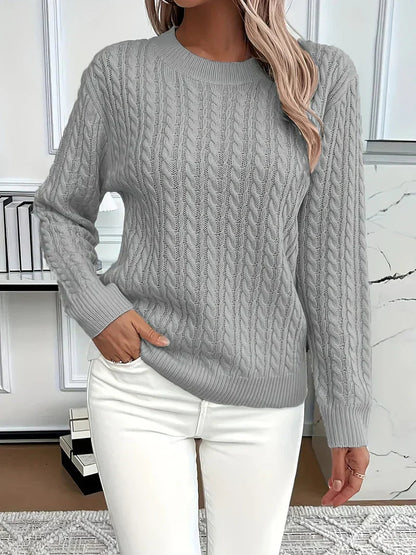 Brenna Cable Knit Sweater - Relaxed Fit Crew Neck for Effortless Style 3