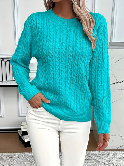 Brenna Cable Knit Sweater - Relaxed Fit Crew Neck for Effortless Style 5