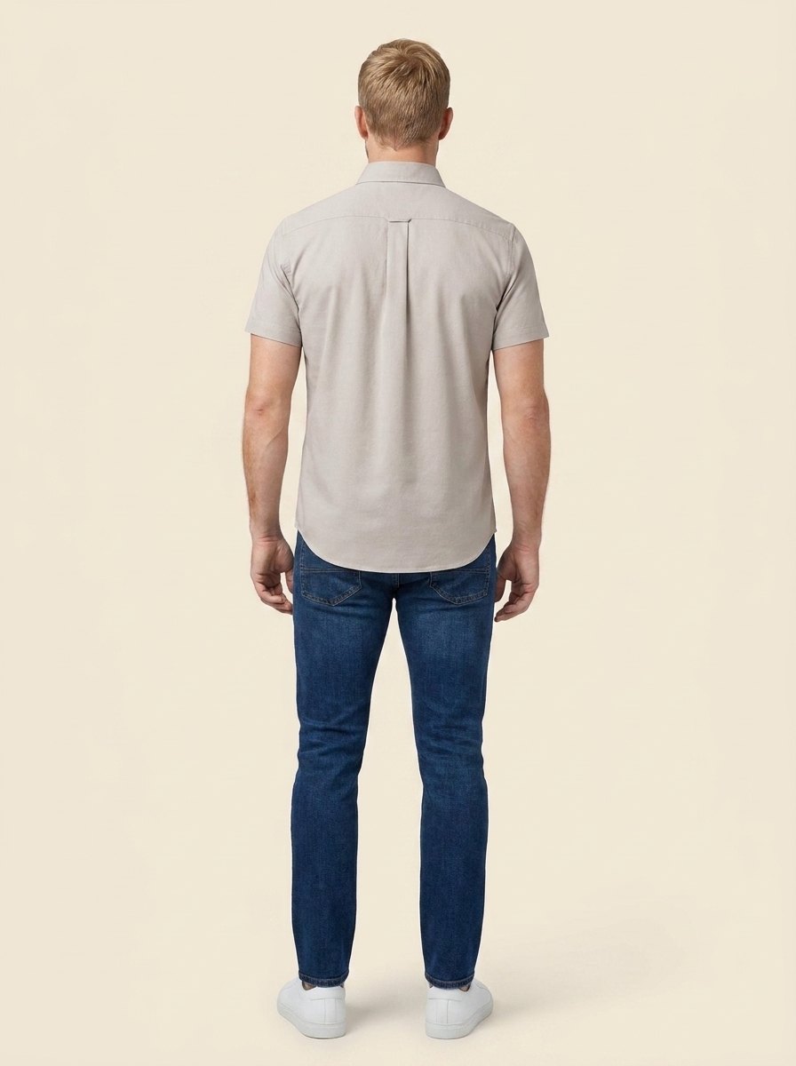 Caden Casual Shirt - 100% Cotton Twill Short Sleeve Button Down Collar 2